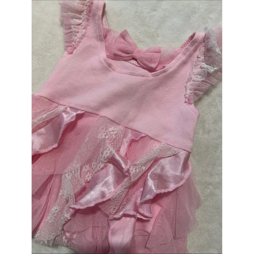 Pink coquette girls Lace one piece outfit